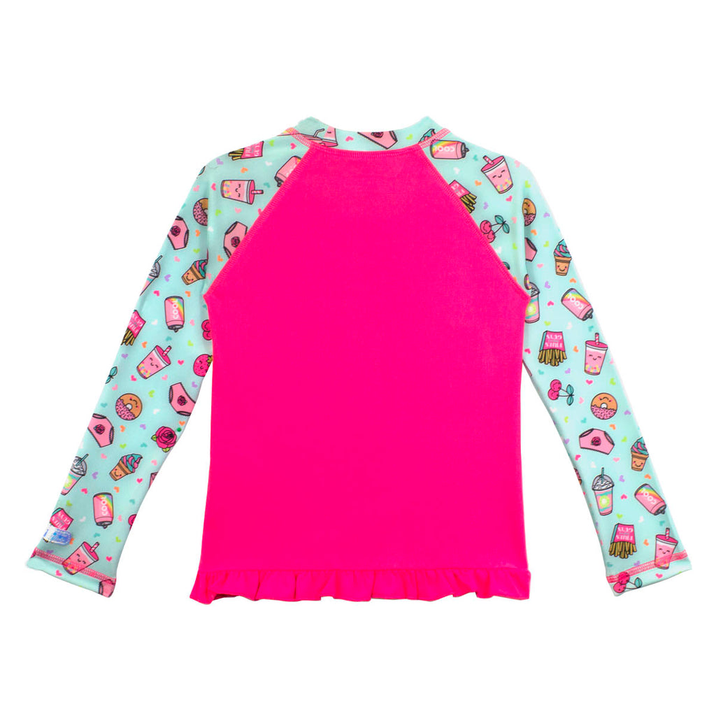 Playera manga larga para niña con protección solar UPF 50+