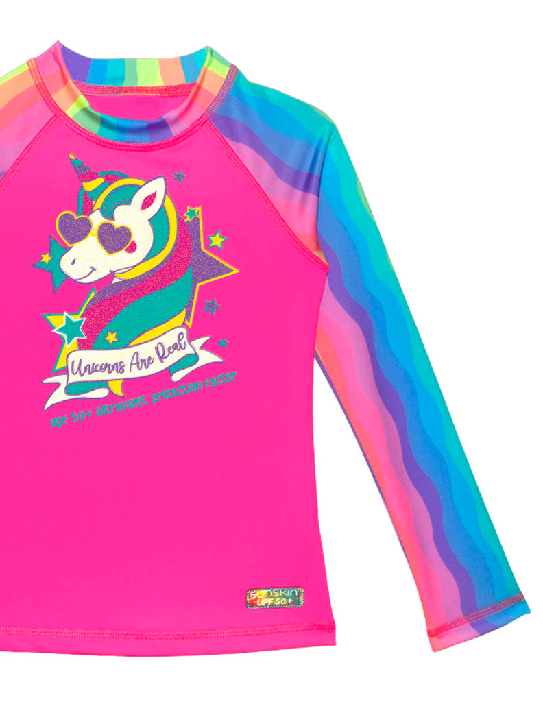 Playera manga larga con protección solar UPF 50+ para niña